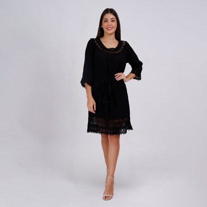 Round Neck Lace Detail Tunic