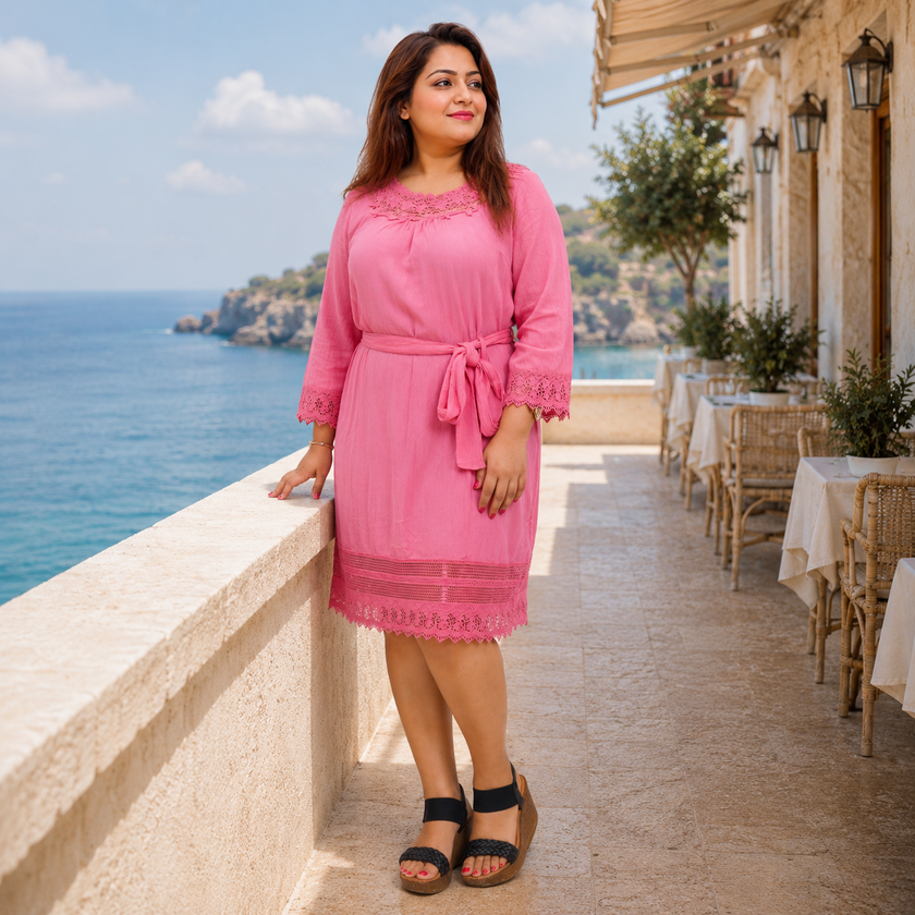Round Neck Lace Detail Tunic