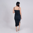 Ruche & Frill Midi Dress with Net Shrug