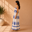 Santorini Smocked Cotton Maxi Dress