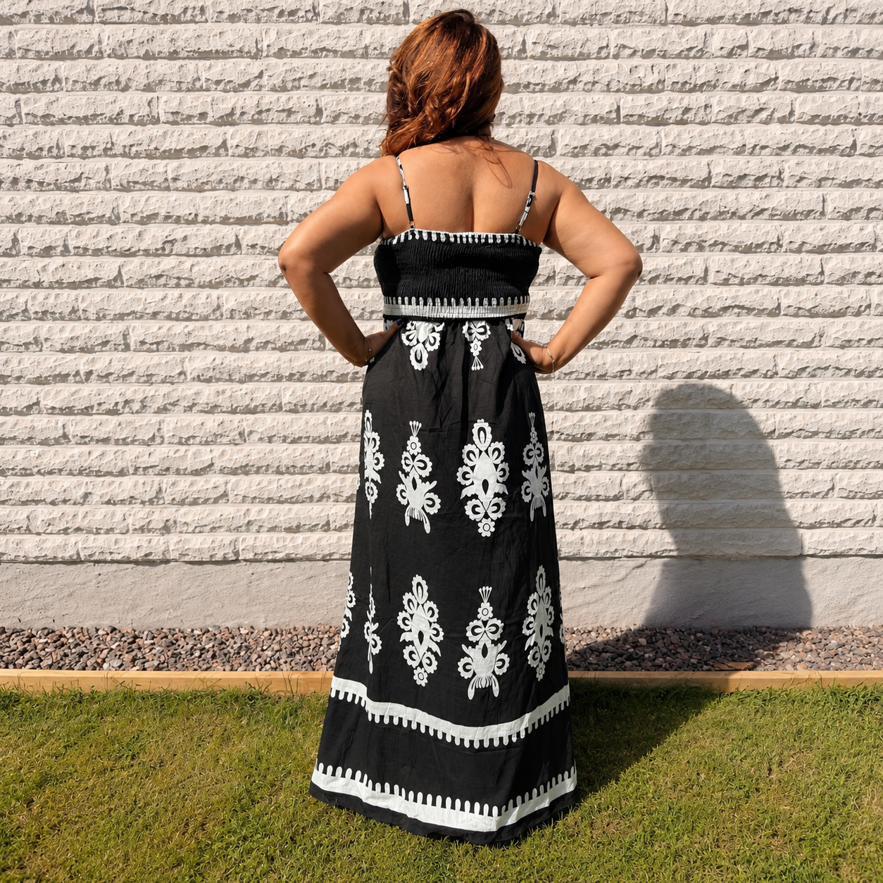 Santorini Smocked Cotton Maxi Dress