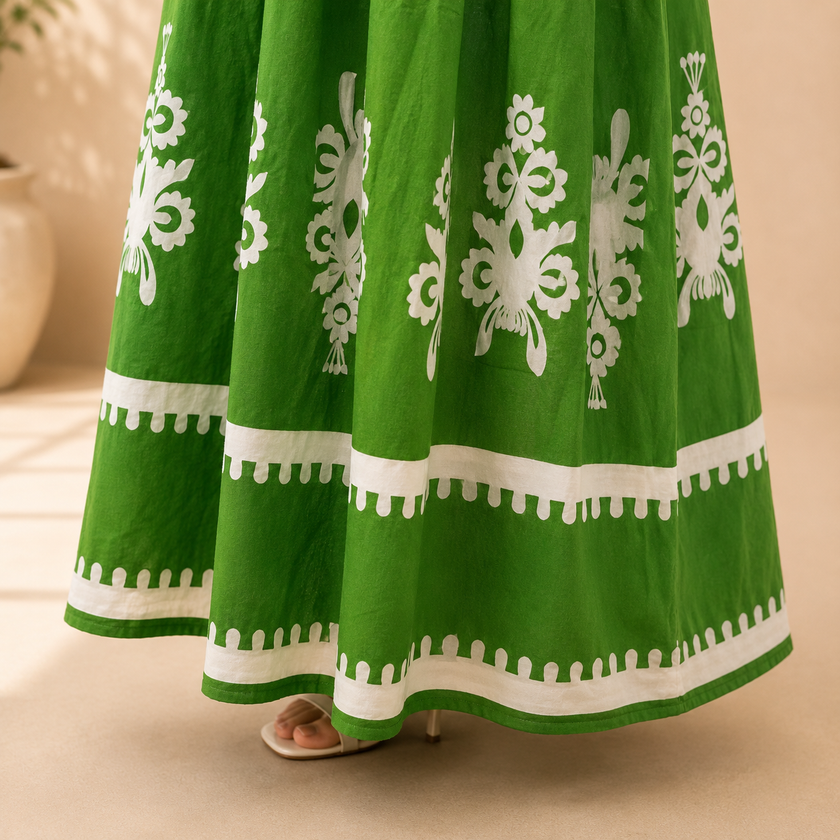 Santorini Smocked Cotton Maxi Dress