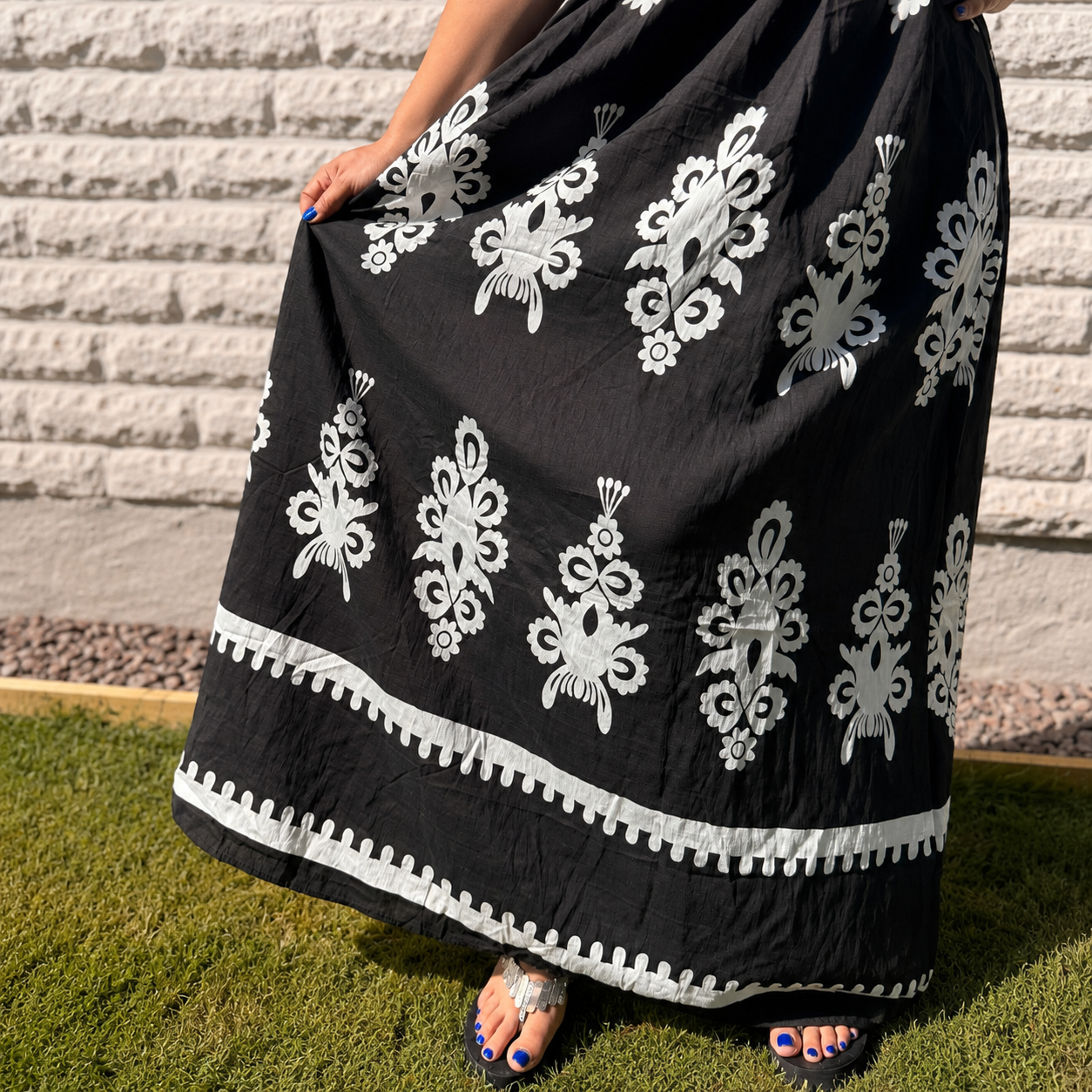 Santorini Smocked Cotton Maxi Dress