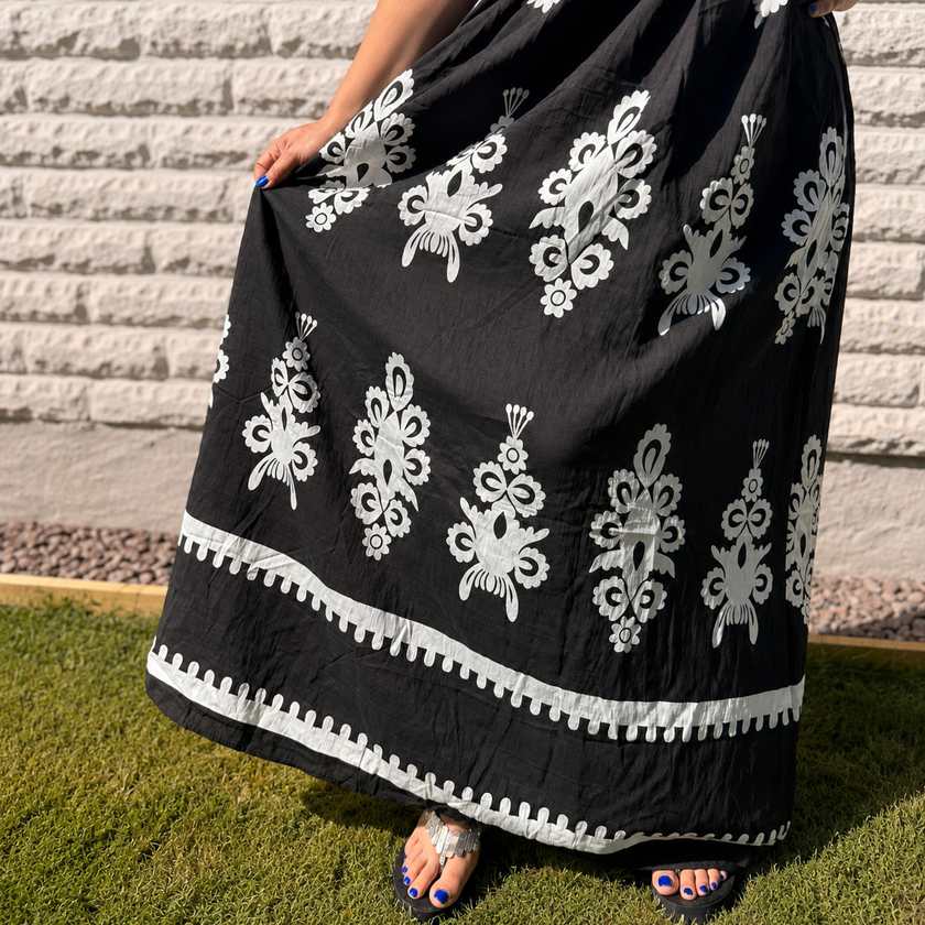 Santorini Smocked Cotton Maxi Dress