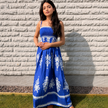 Santorini Smocked Cotton Maxi Dress