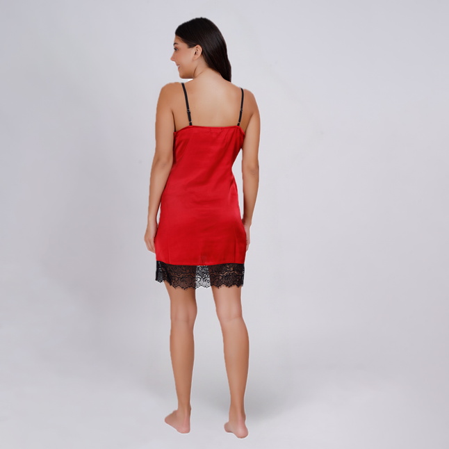 Satin Lace Trim Nightdress