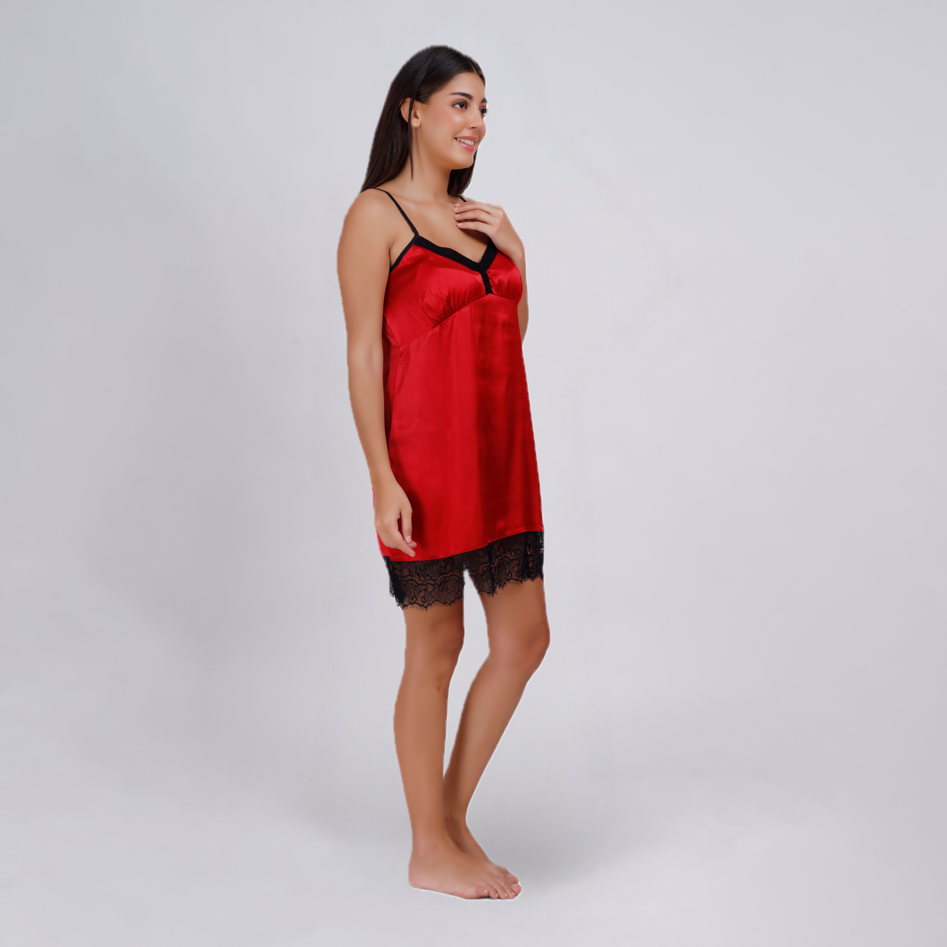 Satin Lace Trim Nightdress