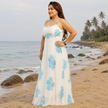 Seaside Coral Print Maxi Set with Tie-Front Shrug