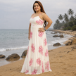 Seaside Coral Print Maxi Set with Tie-Front Shrug