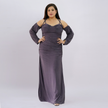 Shimmering Ruched Off-Shoulder Evening Gown