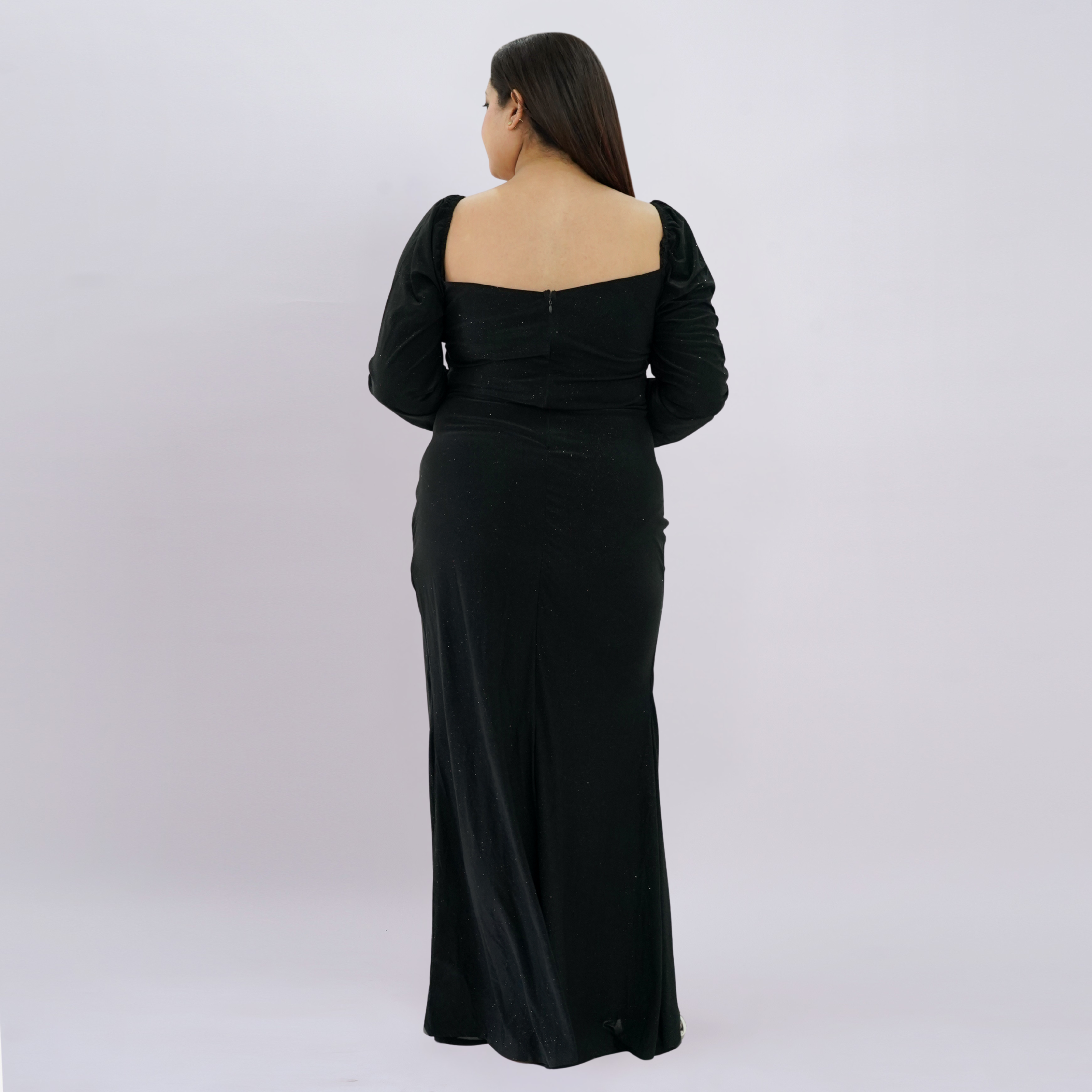 Shimmering Sweetheart Ruched Gown with Thigh-High Slit