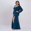 Shimmering Sweetheart Ruched Gown with Thigh-High Slit