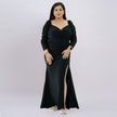 Shimmering Sweetheart Ruched Gown with Thigh-High Slit