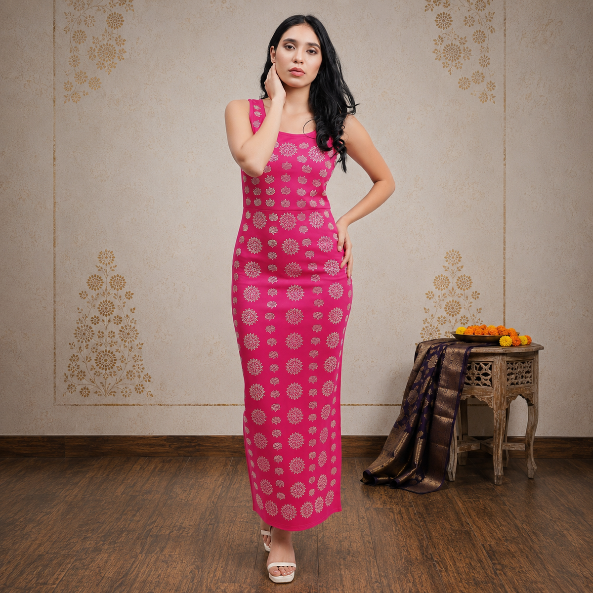 Stone Embellished Maxi Dress