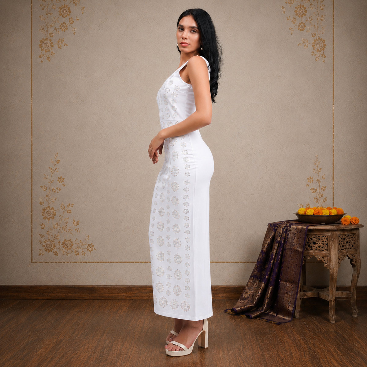 Stone Embellished Maxi Dress