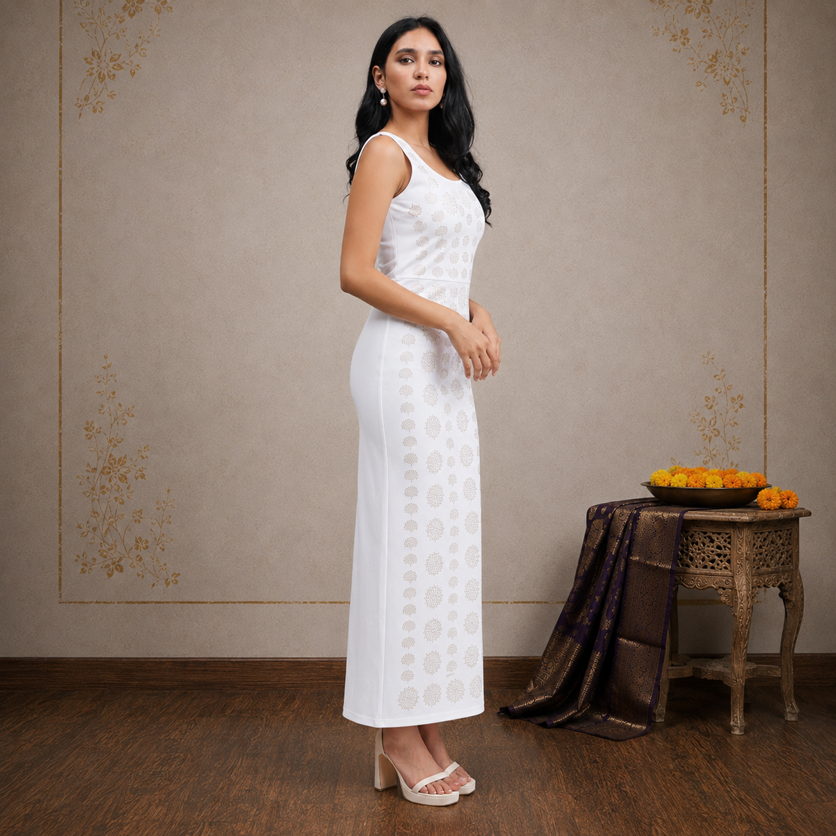 Stone Embellished Maxi Dress