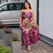 Tropical Print Ruffled Tiered Maxi Dress