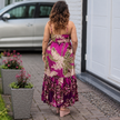 Tropical Print Ruffled Tiered Maxi Dress