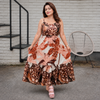 Tropical Print Ruffled Tiered Maxi Dress