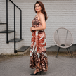 Tropical Print Ruffled Tiered Maxi Dress