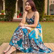 Tropical Print Ruffled Tiered Maxi Dress