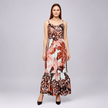 Tropical Print Ruffled Tiered Maxi Dress