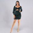 Twist Cut-out Ruched Mini Dress