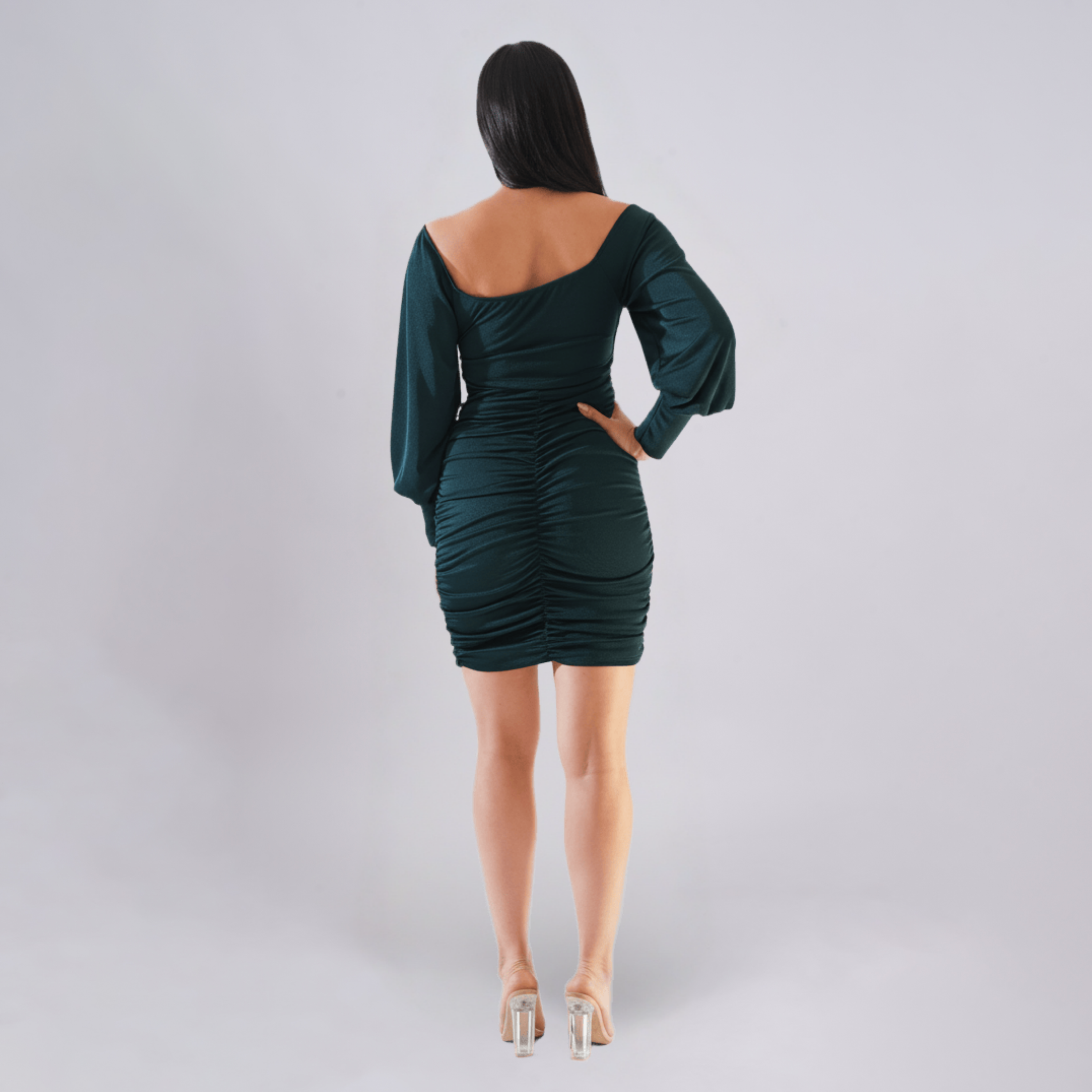 Twist Cut-out Ruched Mini Dress