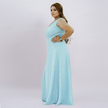 V-Neck All-Over Sequin Gown with Beaded Drape Sleeves