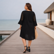 V-Neck Lace Sleeve Tunic