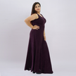V-neck Velvet-effect Sparkle Maxi Dress