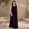 V-neck Velvet-effect Sparkle Maxi Dress