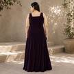 V-neck Velvet-effect Sparkle Maxi Dress