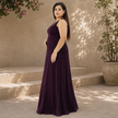 V-neck Velvet-effect Sparkle Maxi Dress