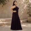 V-neck Velvet-effect Sparkle Maxi Dress