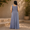 V-neck Velvet-effect Sparkle Maxi Dress