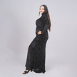 Velvet Damasque Sweetheart Gown with Thigh-High Slit